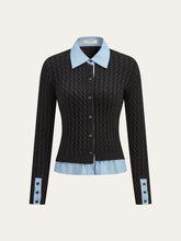 2 in1 Paneled Cable-Knit Cardigan